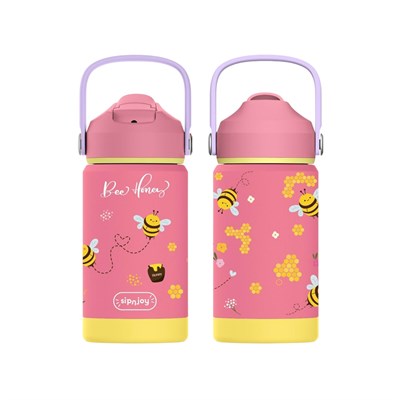 SipnJoy - FlipSip Çocuk Su Termosu | 360 ml - Bee Honey