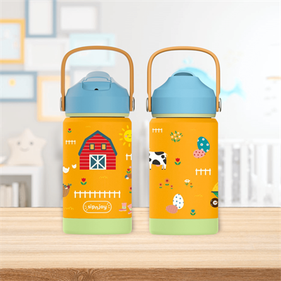 SipnJoy - FlipSip Çocuk Su Termosu | 360 ml - Farmyard Fun