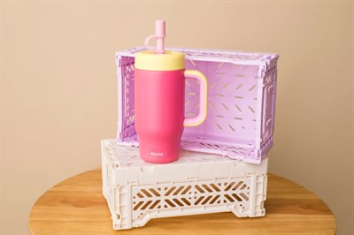 SipnJoy - HandleHug Tumbler | 550 ml - Pembe