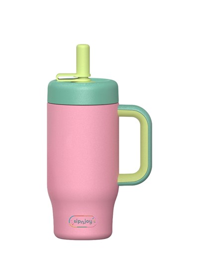 SipnJoy - HandleHug Tumbler | 550 ml - Pudra Pembe