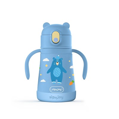 SipnJoy - SippyPals Çocuk Su Termosu | 360 ml -  Koyu mavi