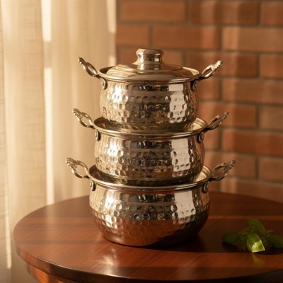 Bakır 3lü Mama Kazanı