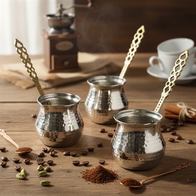 Bakır 3lü Tombik Cezve