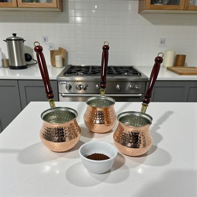 Bakır 3lü Tombik Cezve