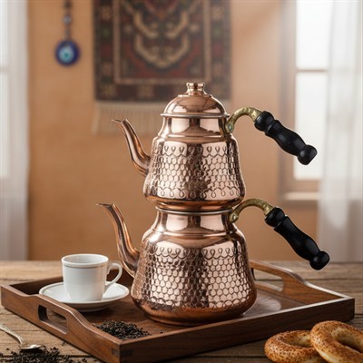 Bakır Anadolu Çaydanlık