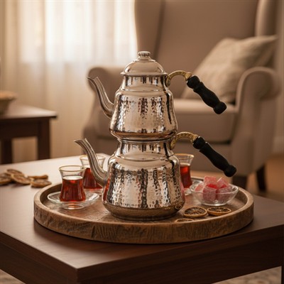 Bakır Anadolu Çaydanlık