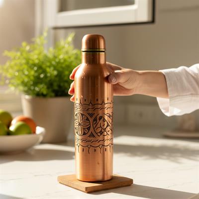 Bakır Anadolu Oyma Matara