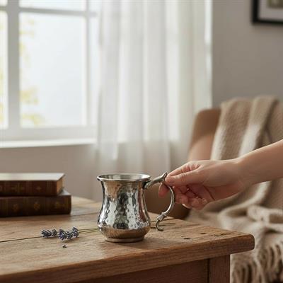 Bakır Ayaklı Maşrafa & Ayran Bardağı