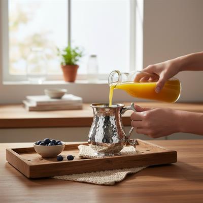 Bakır Ayaklı Maşrafa & Ayran Bardağı