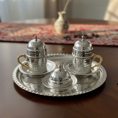 Bakır Fincan Seti 2 Kişilik