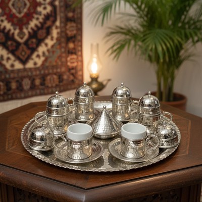 Bakır Fincan Seti 6 Kişilik