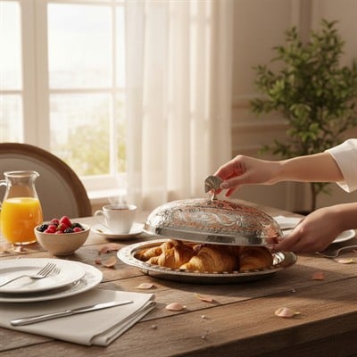 Bakır İşlemeli Kayık Sunumluk Kapaklı