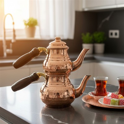 Bakır Küçük Klasik Çaydanlık