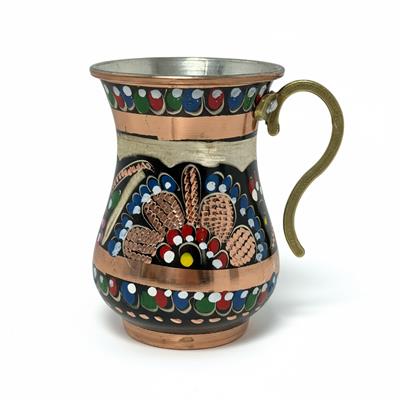 Bakır Mine İşleme Ayaklı Bardak & Maşrafa