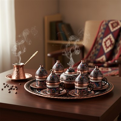 Bakır Mine işleme Erzincan 6 Kişilik Fincan Seti