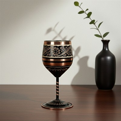 Bakır Mine işleme Şarap Kadehi