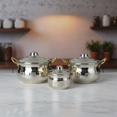 Bakır Mini Oyuncak Tencere Seti