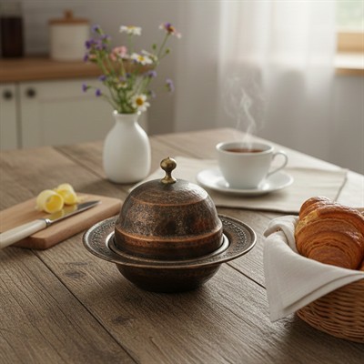 Bakır Mini Yuvarlak Lokumluk