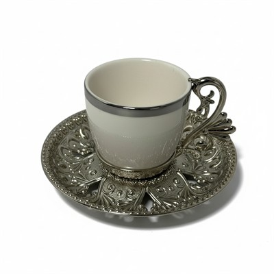 Döküm 6lı Fincan Seti 6 Tabak - 6 Bardak