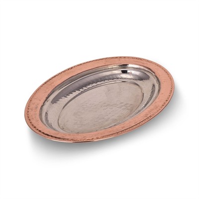 Dövme Bakır Kayık Sunumluk Tabak