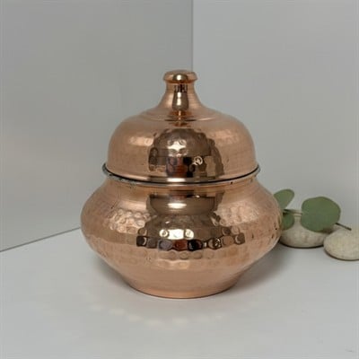 Dövme Bakır Küp Şekerlik