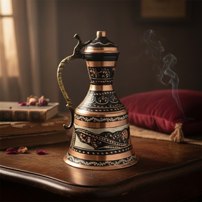 Erzincan Mine İşlemeli Bakır İbrik