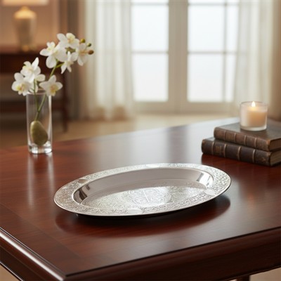 Krom Kayık Sunumluk Tabak