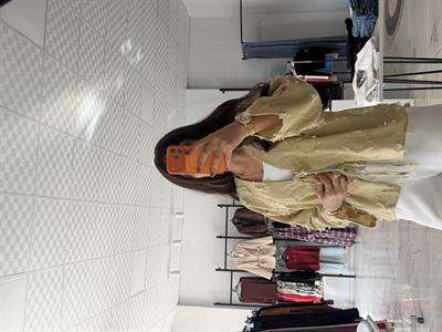  Püskül Detay Bağlamalı Kimono - Haki
