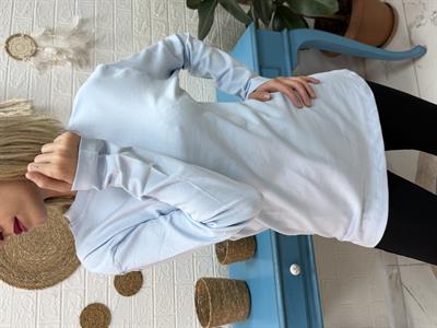 Bisiklet Yaka Sweat Mavi