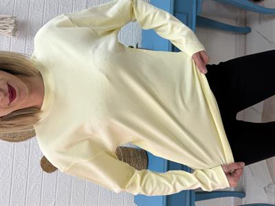 Bisiklet Yaka Sweat Sarı