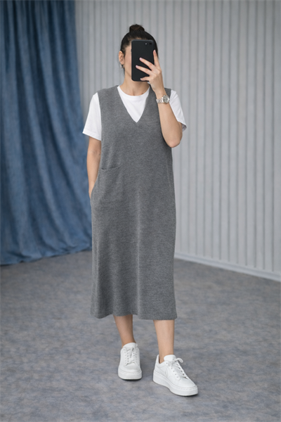Gri Cepli Marka Model Triko Elbise