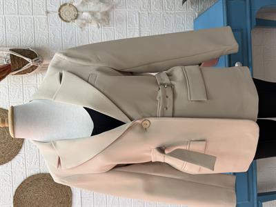 Kemerli Astarlı Double Kalın Kumaş Blazer Ceket 