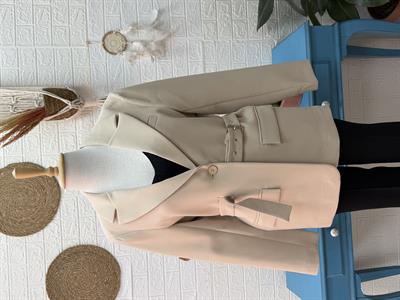 Kemerli Astarlı Double Kalın Kumaş Blazer Ceket 
