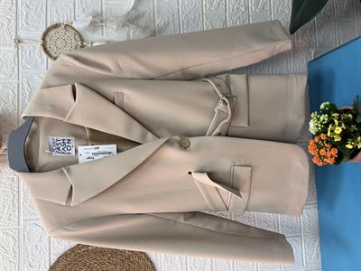Kemerli Astarlı Double Kalın Kumaş Blazer Ceket 