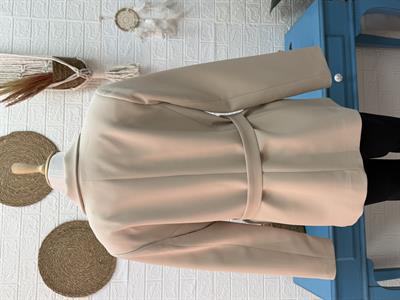 Kemerli Astarlı Double Kalın Kumaş Blazer Ceket 