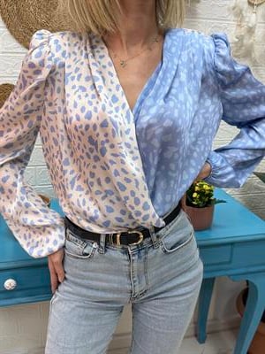 Kruvaze Desenli Bodysuit - BEBEMAVİ EKRU