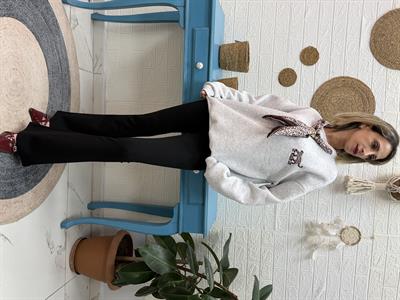 Leopar Baskılı Fularlı Sweat
