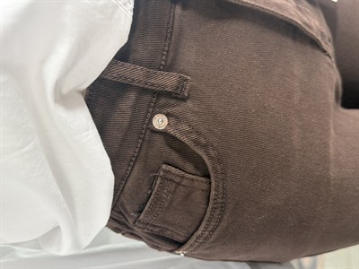 Likralı Yüksek Bel İspanyol Jean Acı Kahve