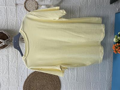 NAKIŞLI KISA KOLLU TSHİRT SARI