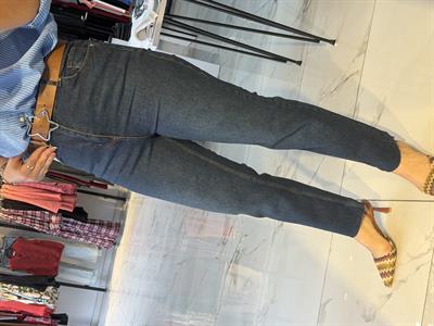 Paçası Kesik Toparlayıcı Boyfit Jean Dark Blue