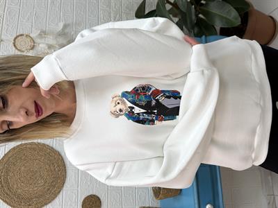 Teddy Baskılı Şardonlu Sweat