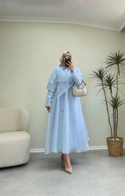 3742 - Amora Elbise - Bebe Mavi