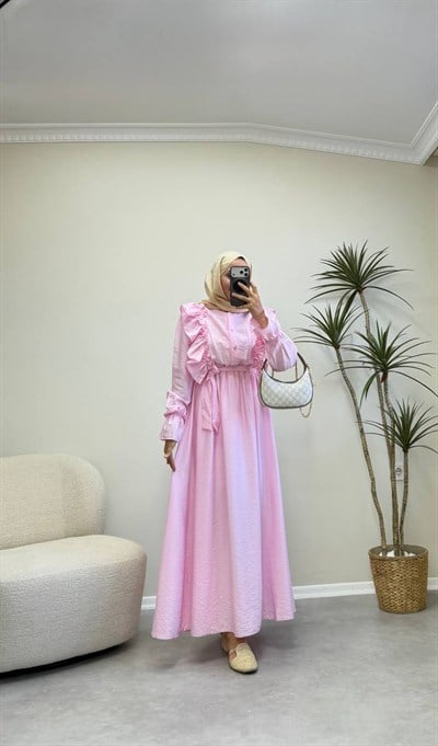 4091 - Merli Elbise - Pembe