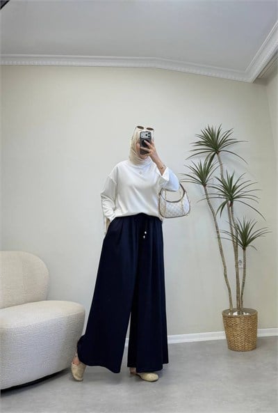 4145 - Oysho Etekli Pantolon - Lacivert