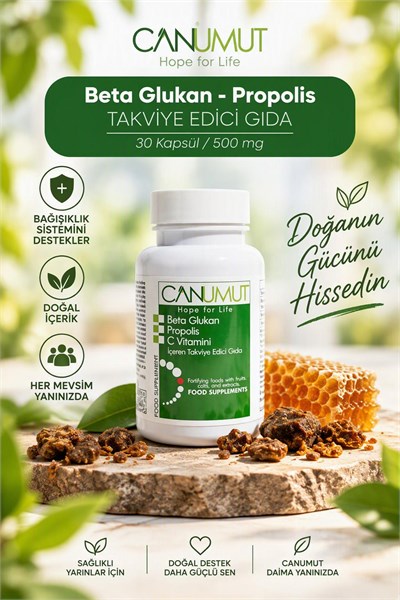 Propolis ve Arı SütüDİLCEMCUPRPCANUMUT  Beta Glukan - Propolis 500Mg / 30 Kapsül