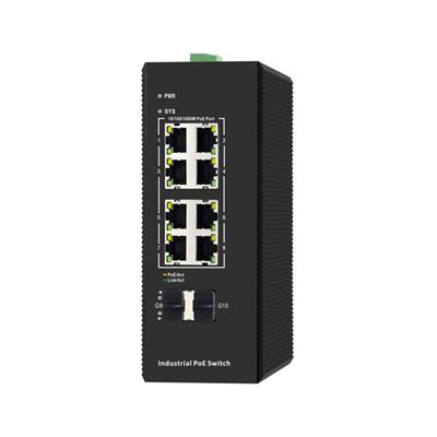 8 Port 10/100/1000 +2 Ge Sfp Endüstriyel Poe Switch
