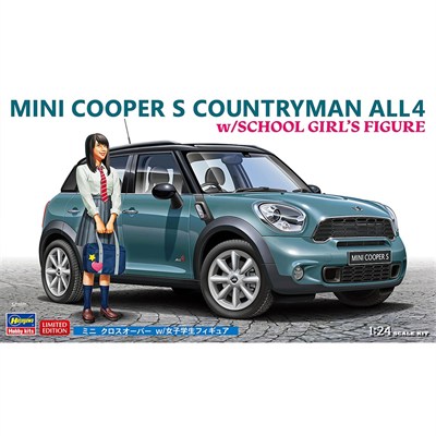 Hasegawa SP559 52359 1/24 Ölçek, Mini Cooper S Countryman 4WD ve Kız Öğrenci Figürü, Otomobil Plastik Model Kiti