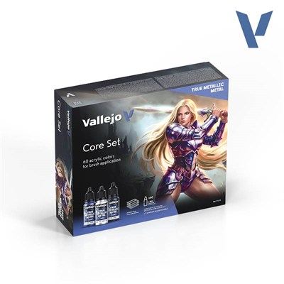 Vallejo 77273 60x18 ml. BSL Sistem Core Set, True Metallic Metal (TMM) Serisi Model Boyası Seti