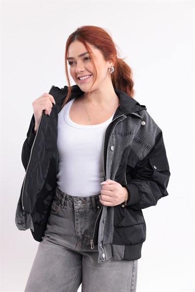 Mix Beyaz Denim Garnili Premium Ceket