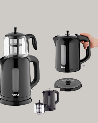 0,9 L Cam Demlik ve 1,7 L Su Haznesi ile Çay Keyfi